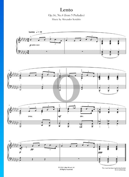 5 Préludes, Op.16 No. 4: Lento Partition