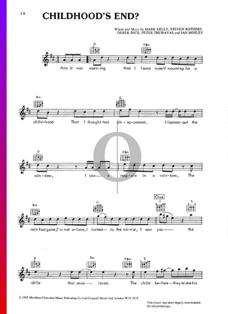 Childhood's End Sheet Music
