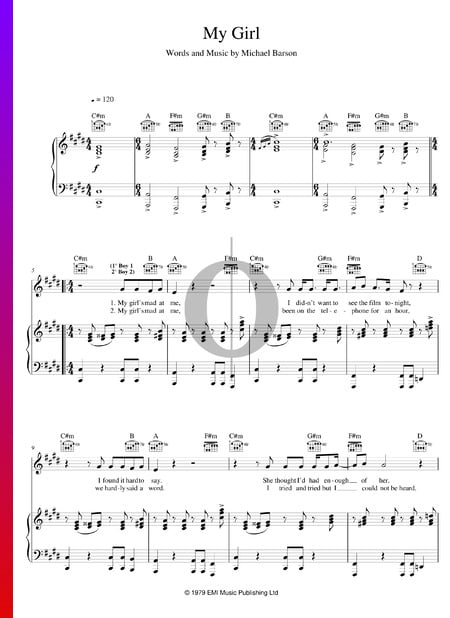 My Girl Sheet Music
