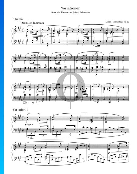 Variations sur un Thème de Robert Schumann, Op. 20