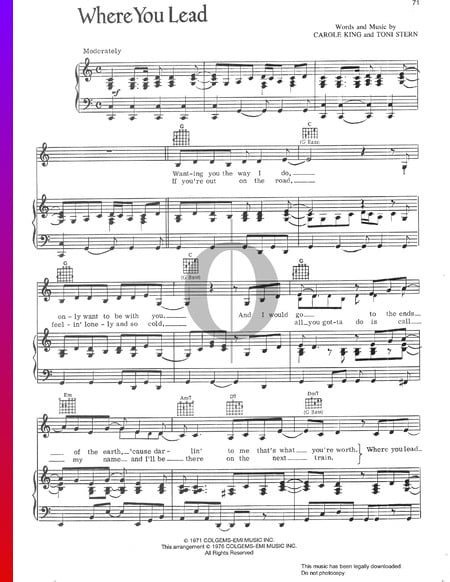 Where You Lead Sheet Music