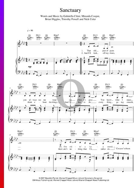 Sanctuary Musik-Noten