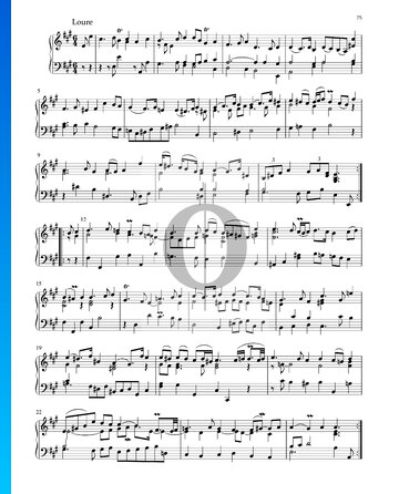 Partita in A-Dur, BWV 1006: 2. Loure Musik-Noten