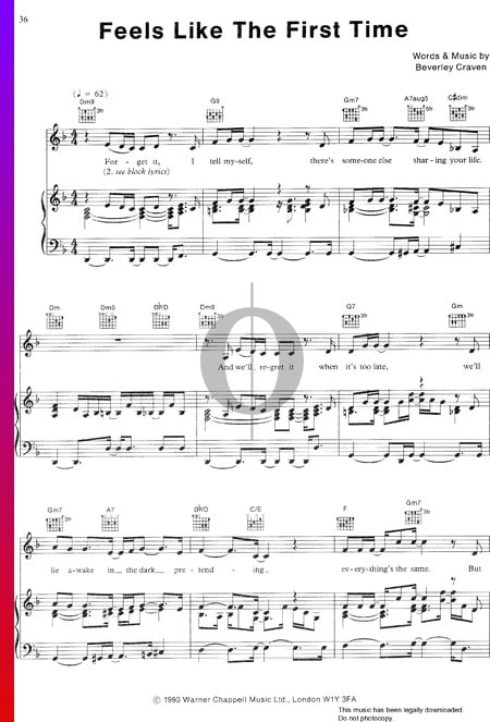 Feels Like The First Time Musik-Noten