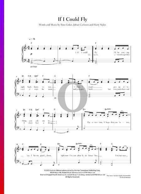 If I Could Fly Sheet Music