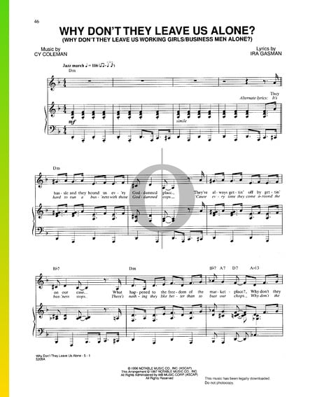 Why Don't They Leave Us Alone Sheet Music