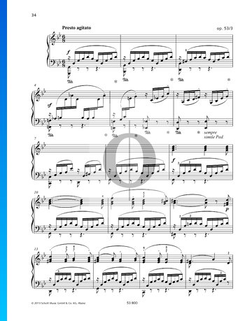 Lied ohne Worte, Op. 53 Nr. 3: Presto agitato in g-Moll Musik-Noten