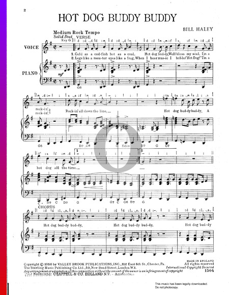 Hot Dog Buddy Buddy Sheet Music