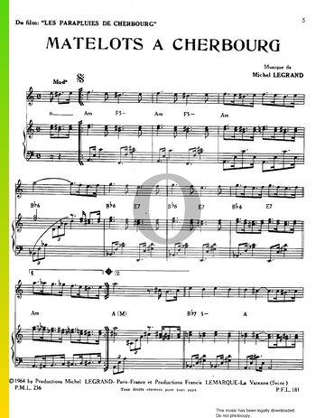 Matelots A Cherbourg Musik-Noten