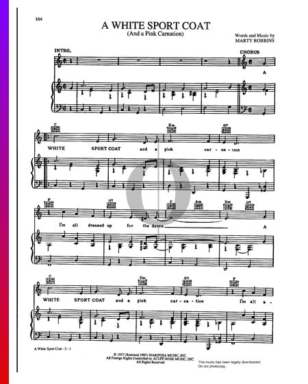 A White Sport Coat Sheet Music