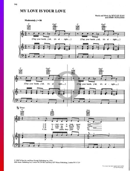 My Love Is Your Love Sheet Music