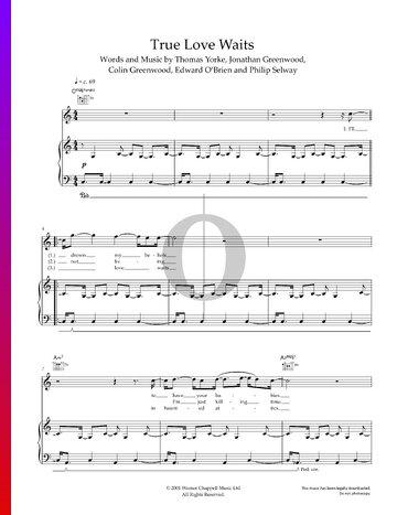 True Love Waits Musik-Noten