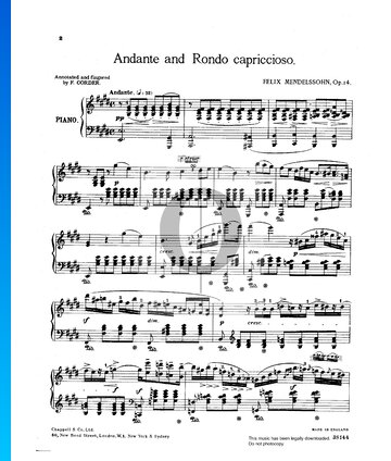 Andante y rondó caprichoso, Op. 14 Partitura