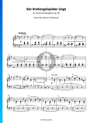 Partition Children's Album, Op. 39: No. 23 The Organ-Grinder Sings