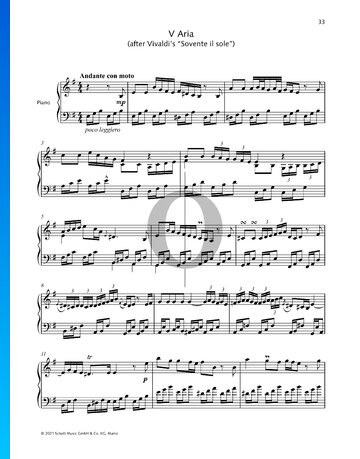 Aria (after Vivaldi’s “Sovente il sole”) Sheet Music