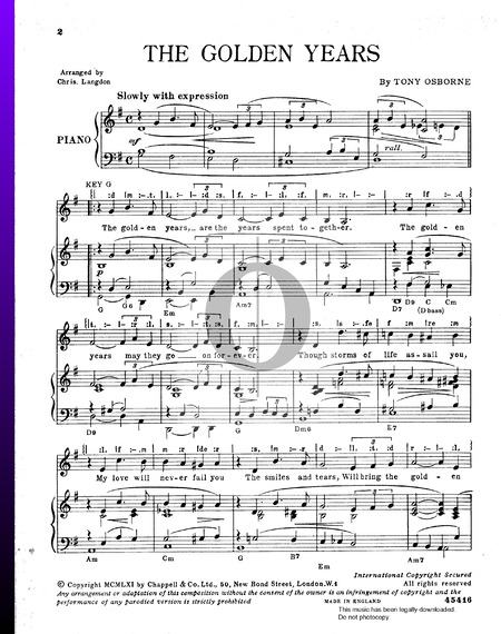 The Golden Years Partitura
