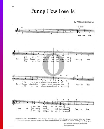 Funny How Love Is Partitura