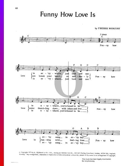 Funny How Love Is Sheet Music