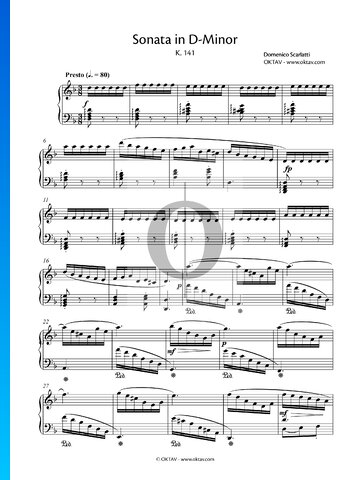 Sonata in D Minor, K. 141 Musik-Noten