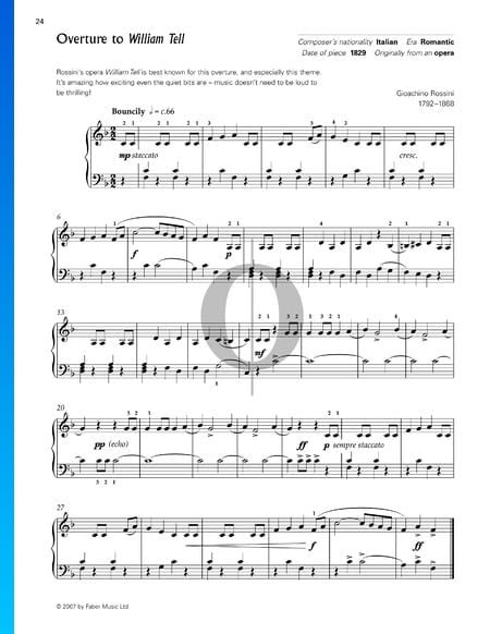 Wilhelm Tell, Overture Sheet Music