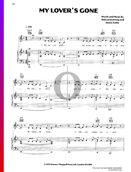 My Lover's Gone Sheet Music