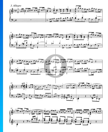 Concierto en sol menor, BWV 985: 3. Allegro Partitura