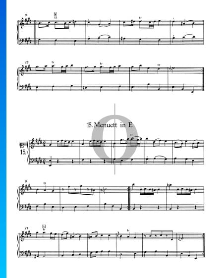 Menuet in E Major, No. 15 Sheet Music