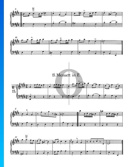 Menuett in E-Dur, Nr. 15 Musik-Noten
