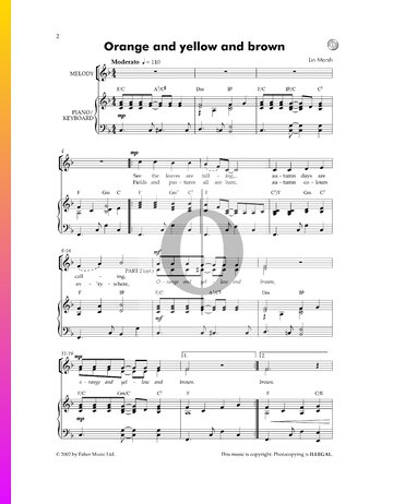 Orange And Yellow And Brown Sheet Music