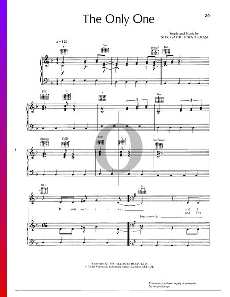 The Only One Sheet Music