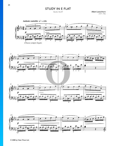 Study in E-flat Major, Op. 65 No. 47 Spartito