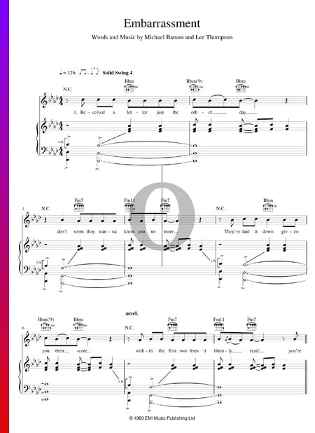Embarrassment Sheet Music