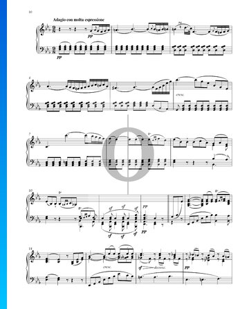 Partition Grande Sonate n°11 en Si bémol majeur, op. 22 : 2. Adagio con molto espressione