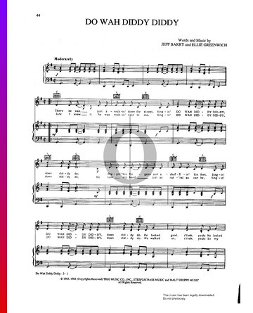 Do Wah Diddy Diddy Sheet Music