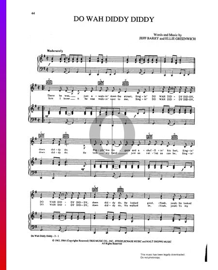 Do Wah Diddy Diddy Musik-Noten