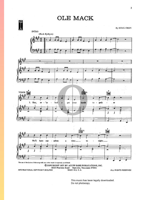 Ole Mack Musik-Noten