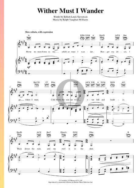 Whither Must I Wander Sheet Music