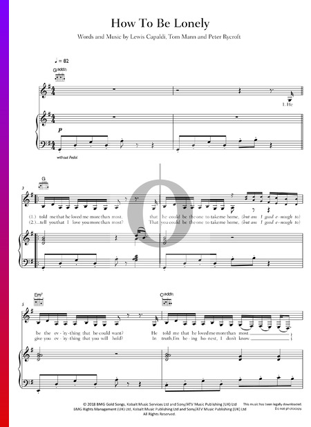 How To Be Lonely Musik-Noten