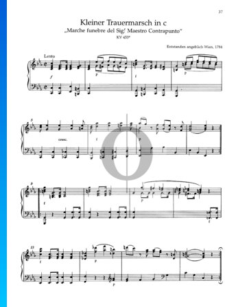 Kleiner Trauermarsch c-Moll, KV 453a Musik-Noten
