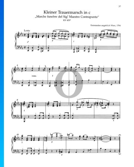 Kleiner Trauermarsch in C Minor, KV 453a Sheet Music