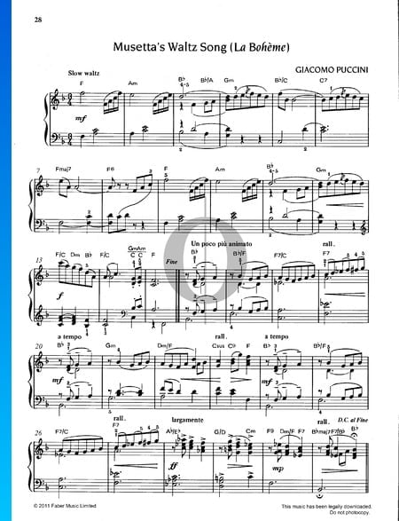Musetta's Waltz Song (La Bohéme)