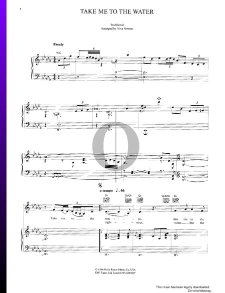 Take Me To The Water Sheet Music