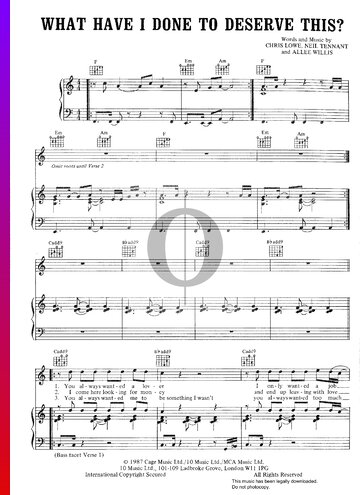 What Have I Done To Deserve This? Sheet Music