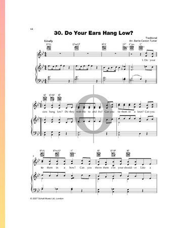 Do Your Ears Hang Low? Musik-Noten