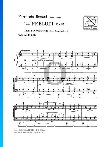 24 Preludes, Op. 37: No. 1 Moderato Partitura
