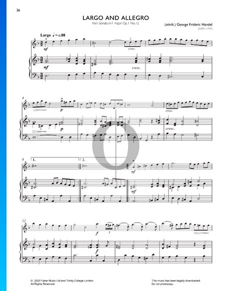 Sonate in F-Dur, Op. 1: Nr. 12 Largo und Allegro