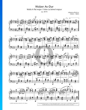 Waltz, Op. 39 No. 15 Sheet Music