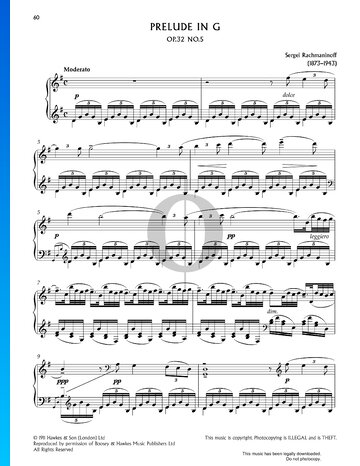 Prelude in G Major, Op. 32 No. 5 Partitura
