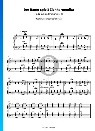 Children's Album, Op. 39 No. 12: Peasant Playing Accordion Partitura