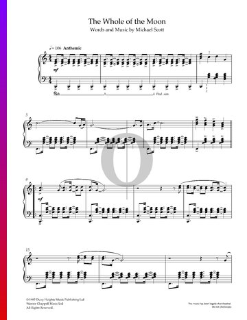 The Whole Of The Moon Partitura